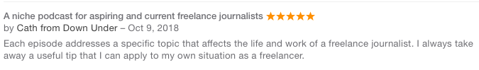 iTunes review of the Writing Coach Podcast